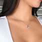 Image shows a Brilliant Pendant Necklace on the neck of a woman - BlissLiving.com.